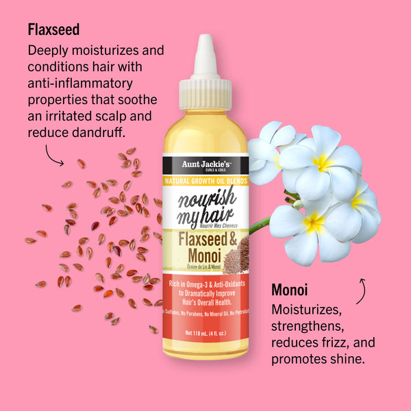 Flaxseed & Monoi Natural Curls Growth Oil Blend